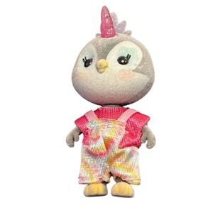 Honey Bee Acres Plush Bird with Rainbow‎ Overalls & Pink Mohawk